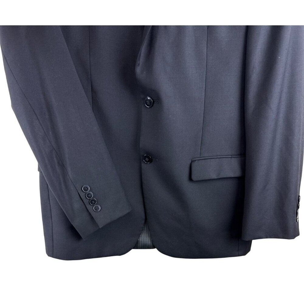 Calvin Klein Men's Blazer 100% Wool Navy Blue Lined Two Button Sport Coat 40R - Picture 2 of 11